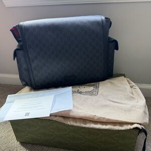 Gucci Dark Gray Monogram Messenger Bag